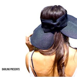 STRAW ROLL UP SUN VISOR WOMEN COLOR BLACK